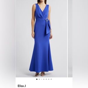 Eliza J Royal Blue Sleeveless Wedding Dress